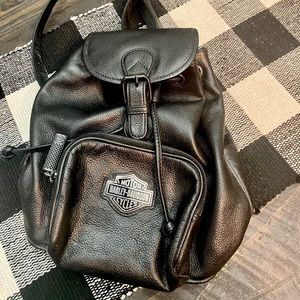 Harley Davidson Genuine Leather Backpack - RARE!